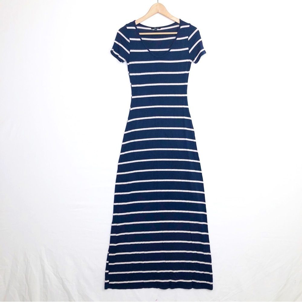 Soprano blue & white striped bodycon T-shirt dress Maxie dress